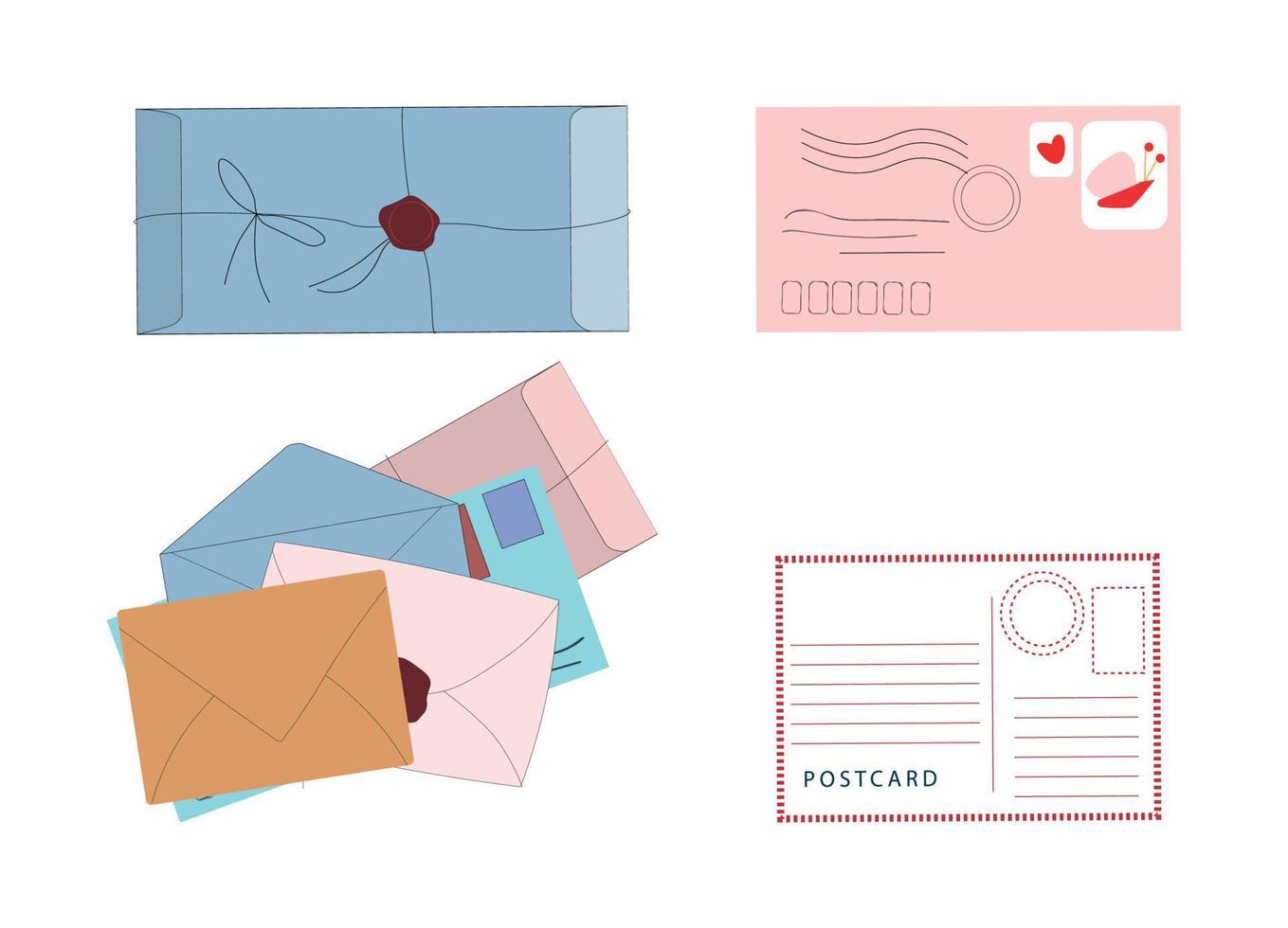 Set of Envelopes and Letters vector