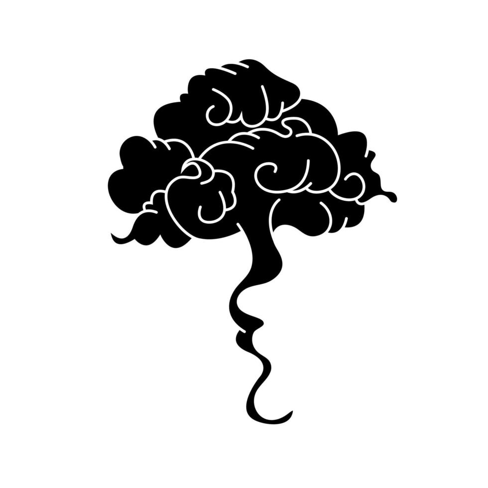 Black clouds of smoke and wave vector