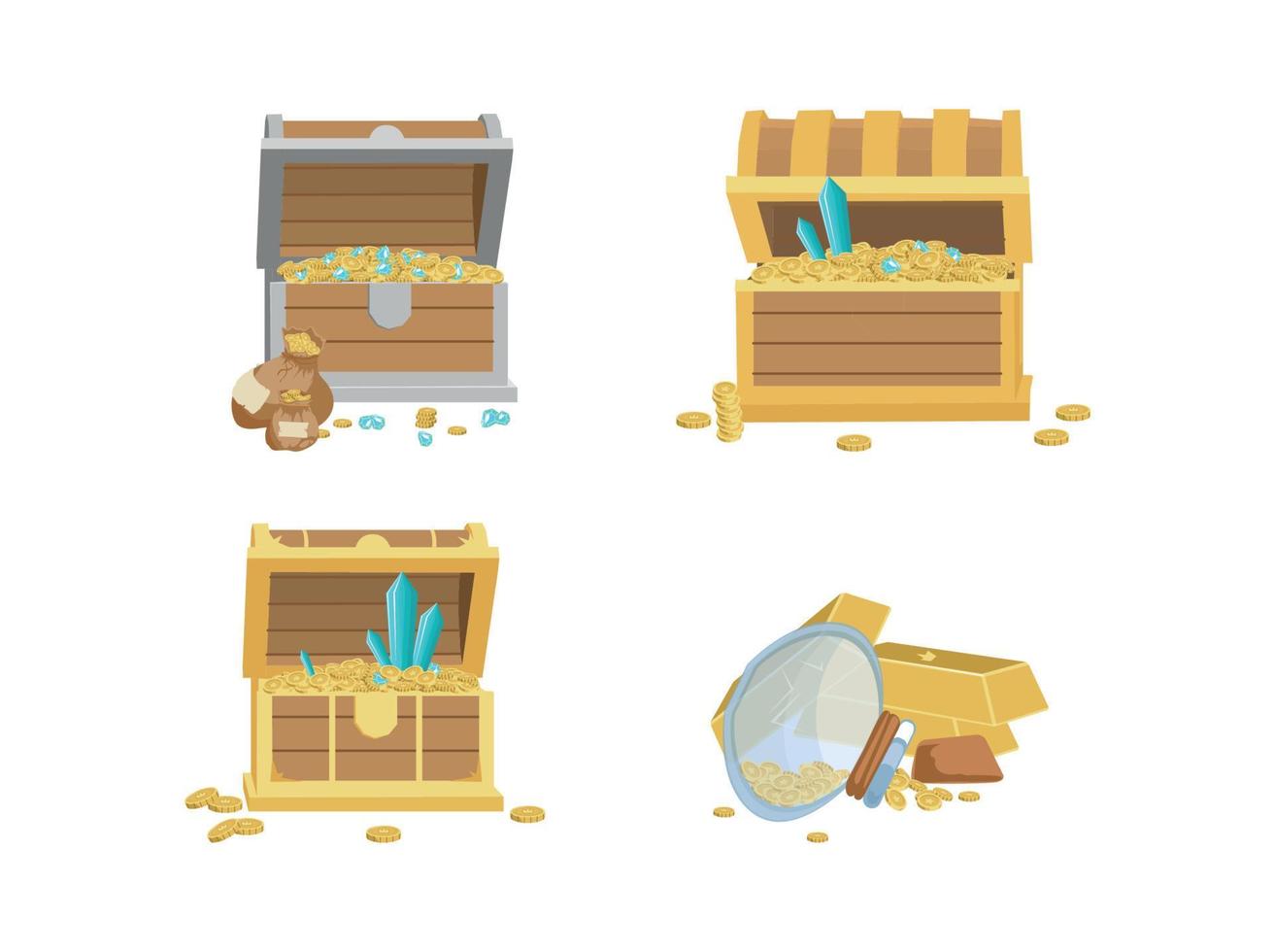 Set of Treasure Chests vector
