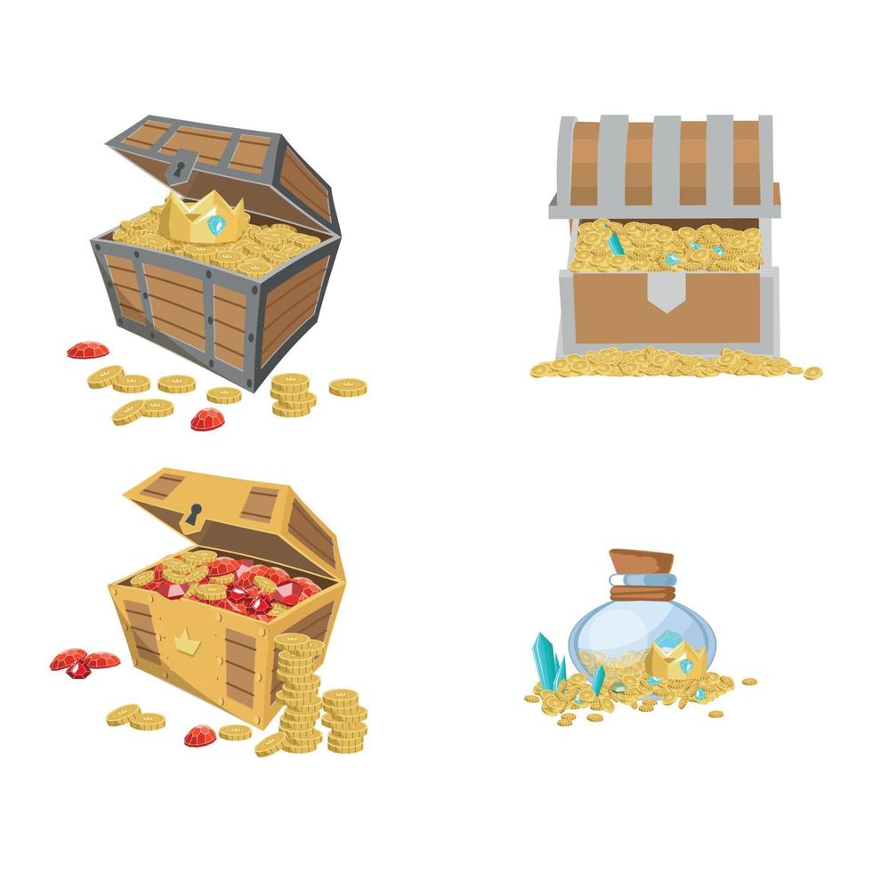 Set of Treasure Chests 19021982 Vector Art at Vecteezy