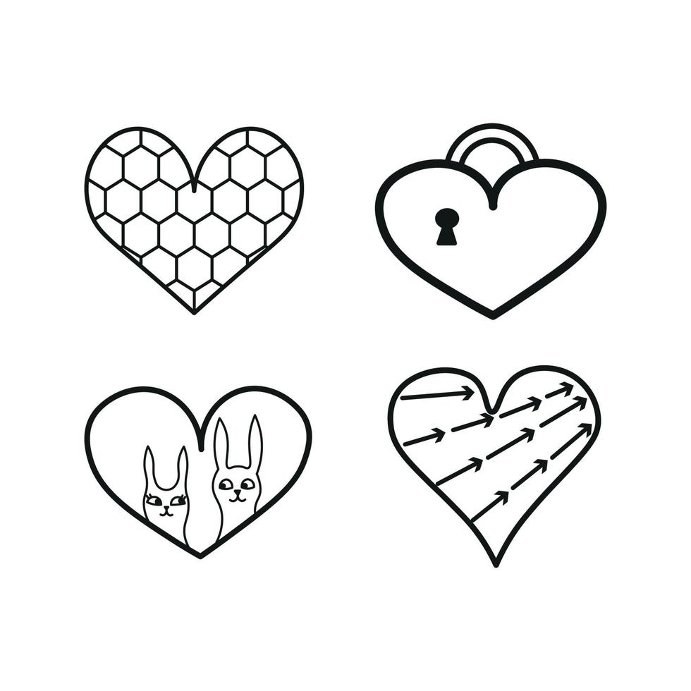 Set of hearts vector