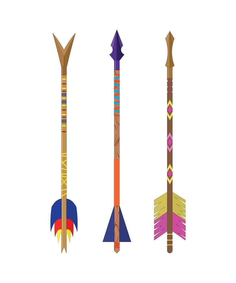 Set of Arrows with Feathers vector