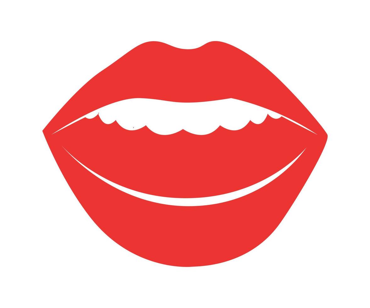 Vector illustration of women's Lips with Red Lipstick