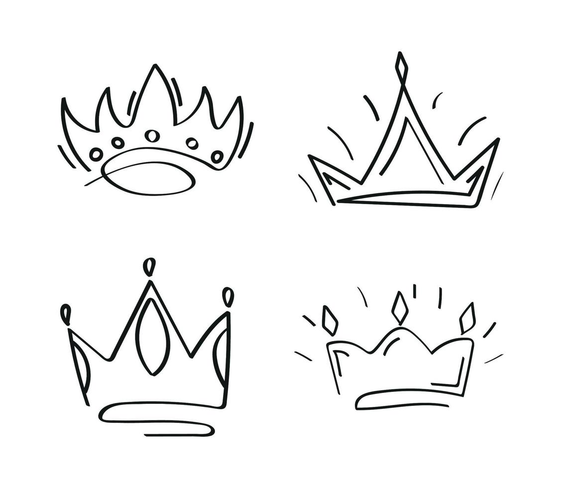 Collection of Crown Sketches vector