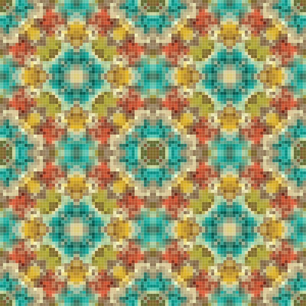 Geometric mosaic seamless pattern design, Repeat textile design, Surface design. vector