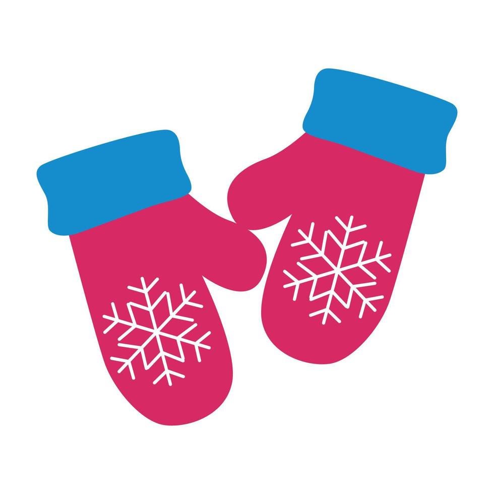 Vector illustration of Christmas mittens