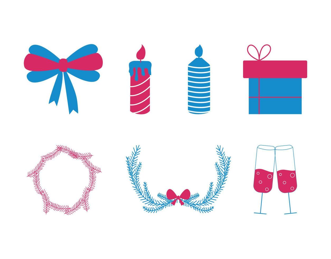 Set of christmas candles and gifts vector