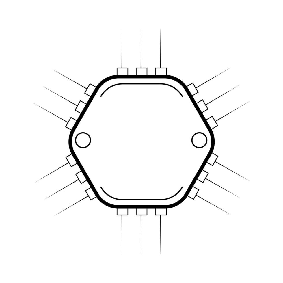 ilustración vectorial de microcircuito lineal vector