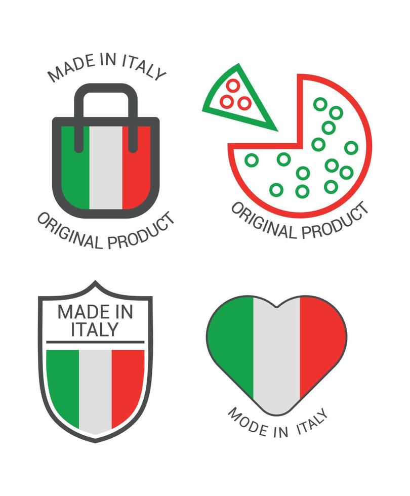 Labels of Made in Italy vector