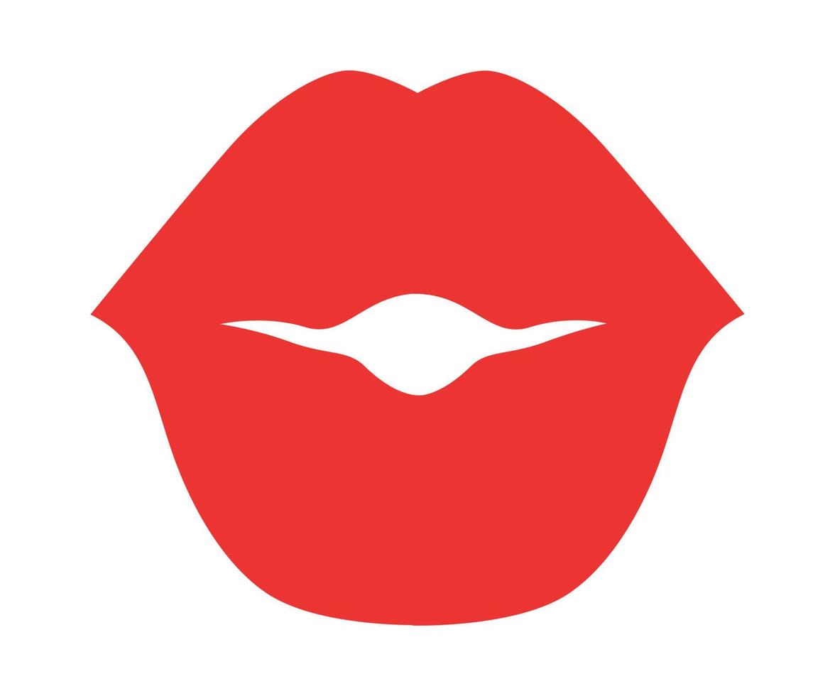 Vector illustration of women's Lips with Red Lipstick