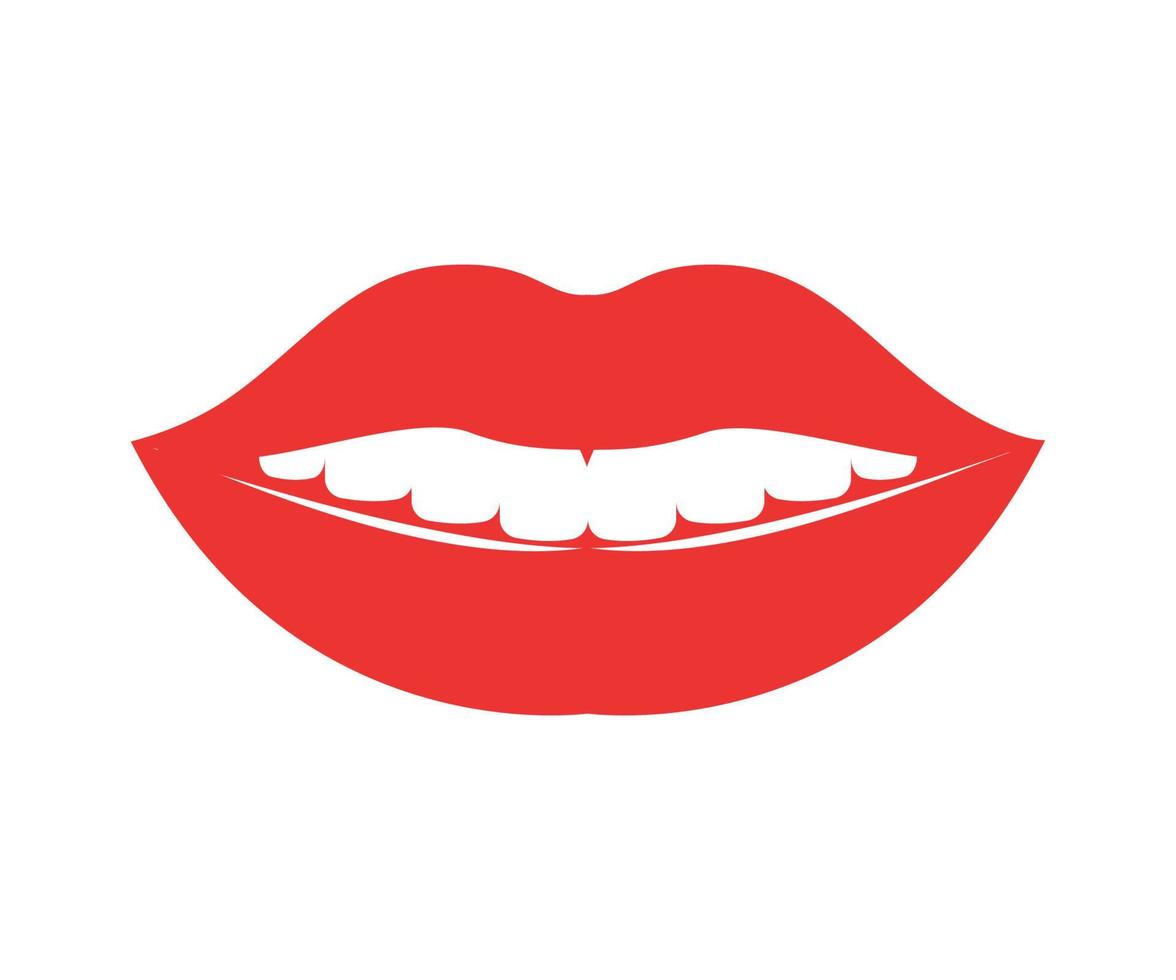 Vector illustration of women's Lips with Red Lipstick