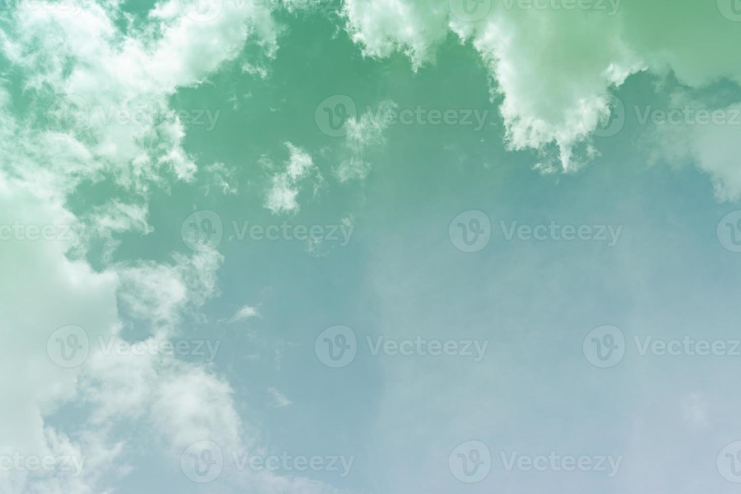 White cloud and blue sky background with copy space photo