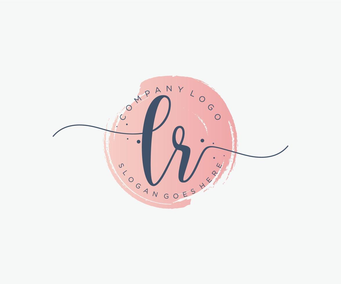 Initial LR feminine logo. Usable for Nature, Salon, Spa, Cosmetic and Beauty Logos. Flat Vector Logo Design Template Element.