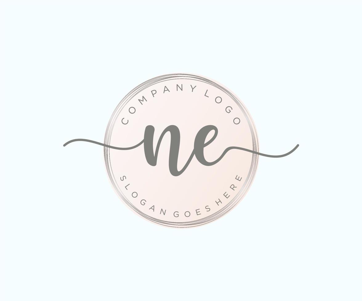 Initial NE feminine logo. Usable for Nature, Salon, Spa, Cosmetic and Beauty Logos. Flat Vector Logo Design Template Element.