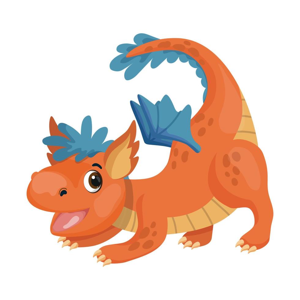 dragón en estilo de dibujos animados vector