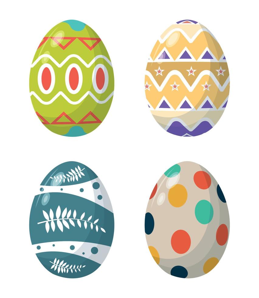 conjunto de huevos de pascua vector