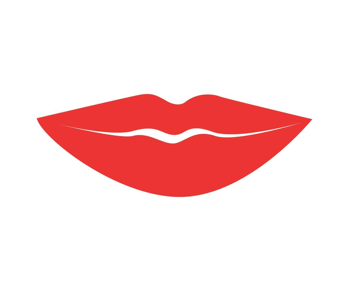Vector illustration of women's Lips with Red Lipstick