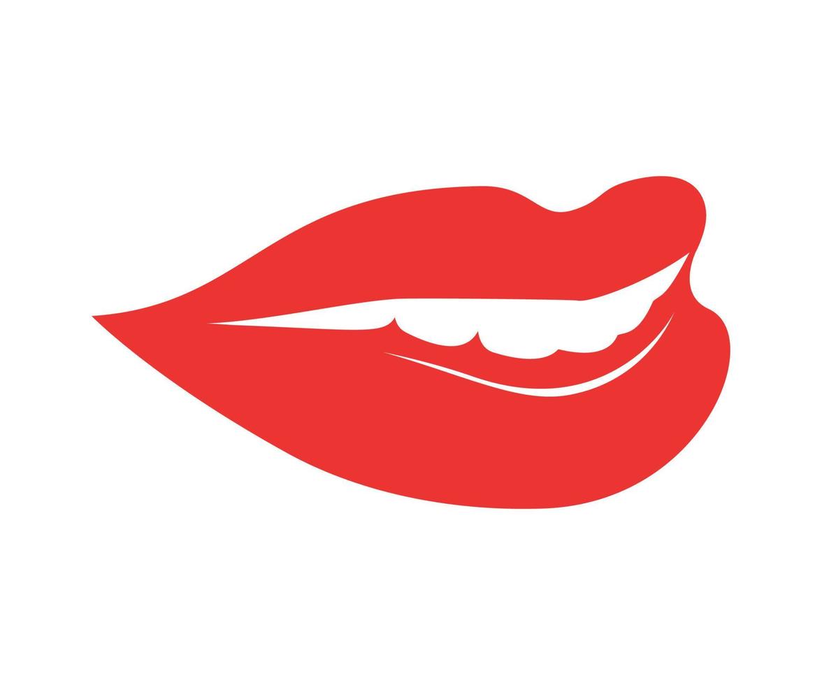 Vector illustration of women's Lips with Red Lipstick