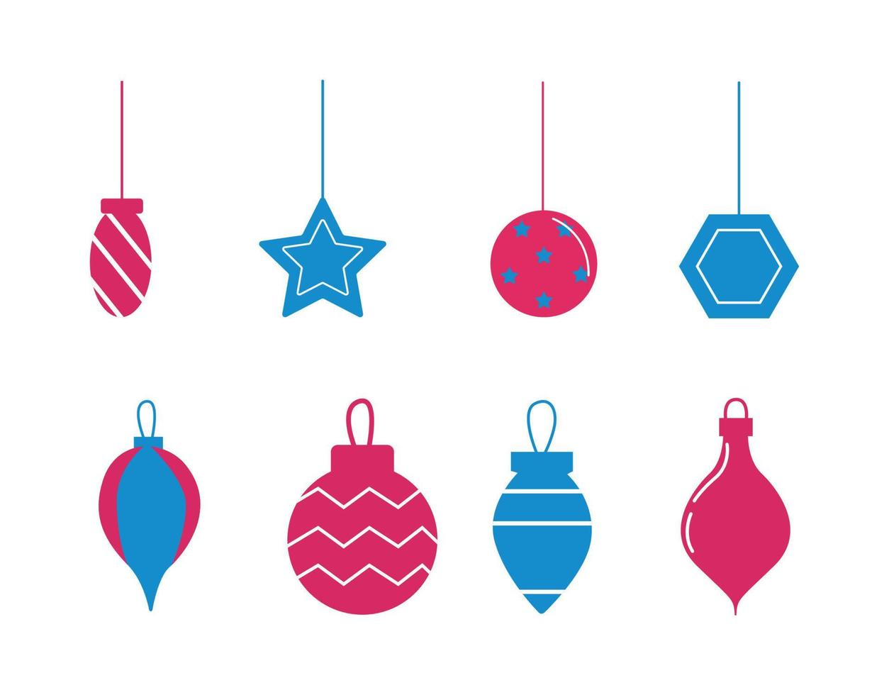 Set of Christmas tree toy vector