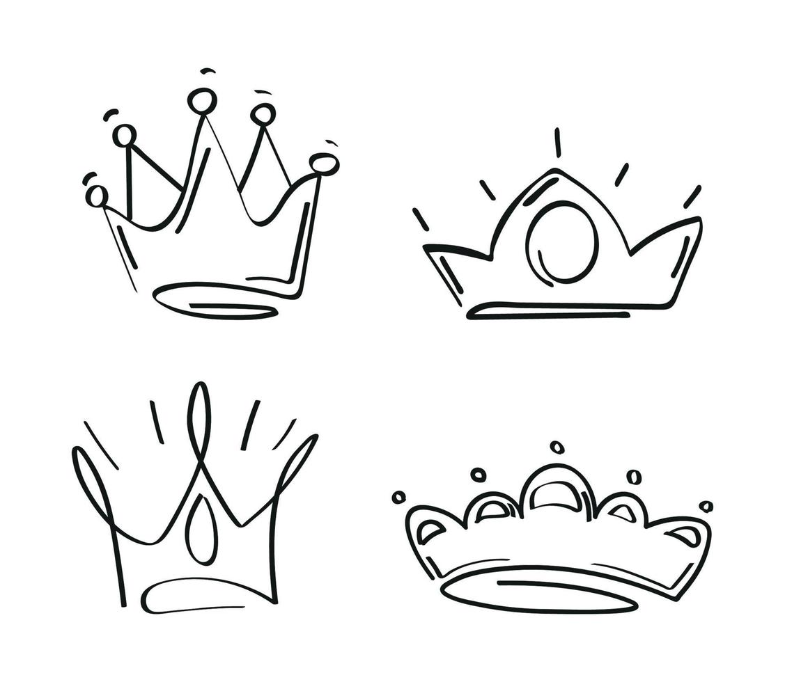 Collection of Crown Sketches vector