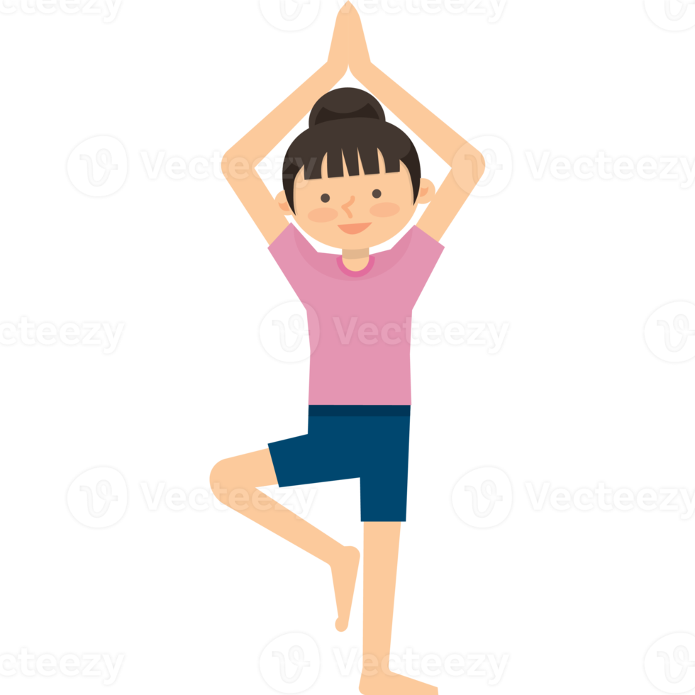 Girl doing yoga png