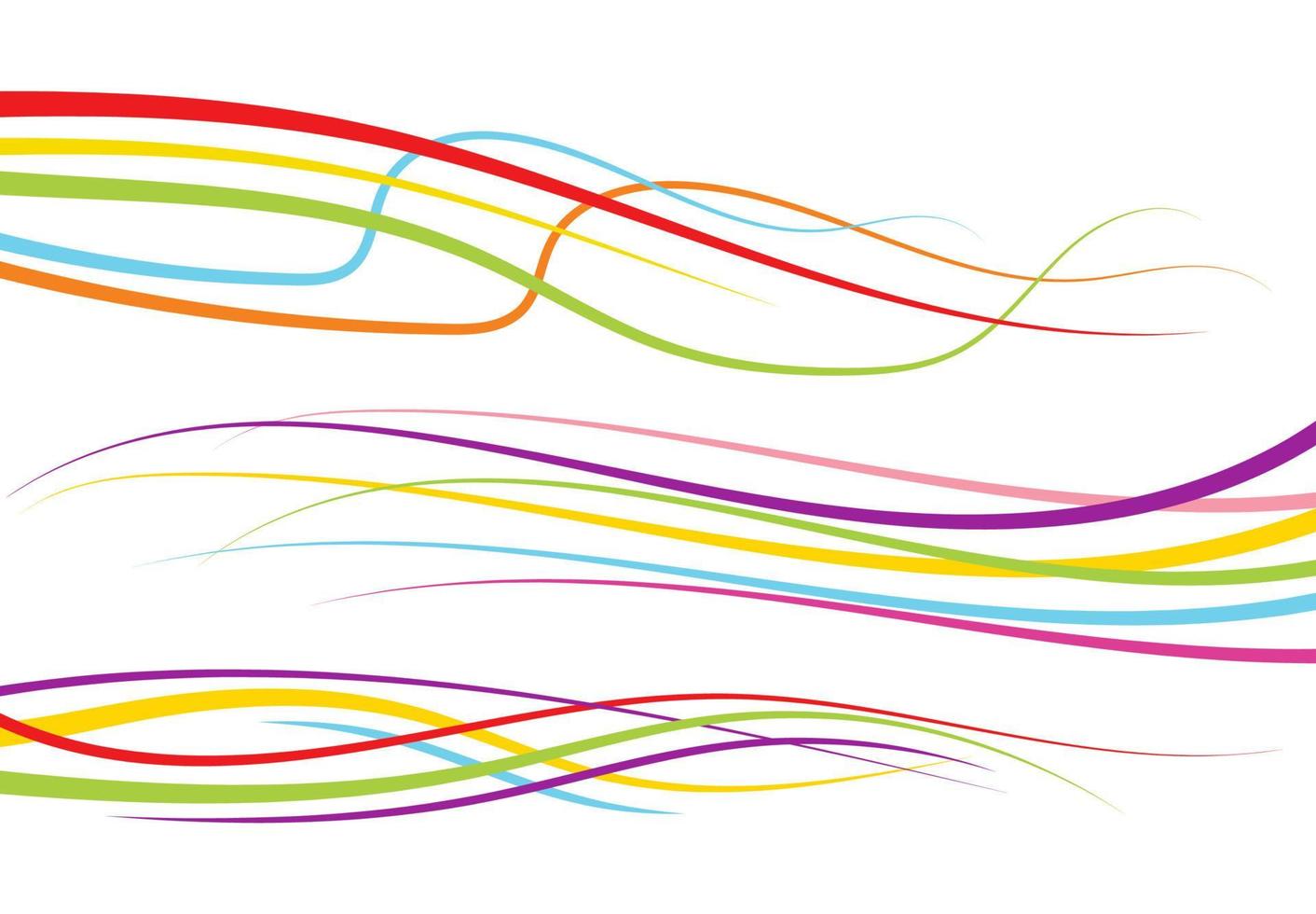 conjunto de líneas curvas de color abstracto. elemento de diseño de onda. ilustración vectorial vector
