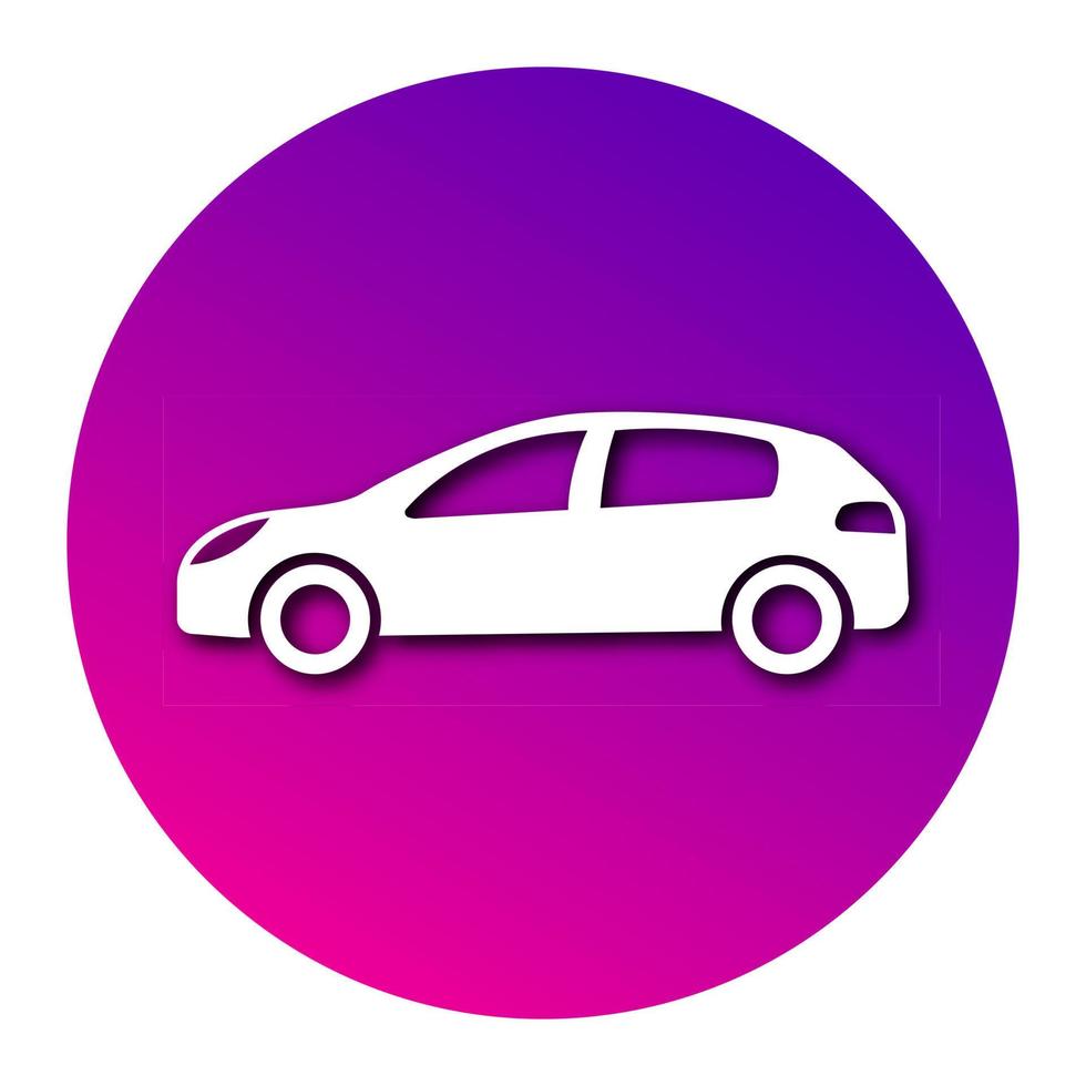 coche blanco en círculo con degradado moderno y sombra. ilustración vectorial vector