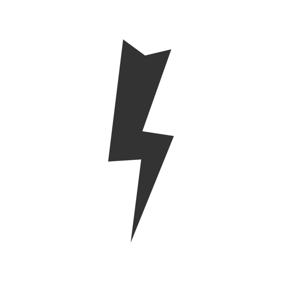 Lightning Icon. Dark weather icon on white background. Vector illustration.