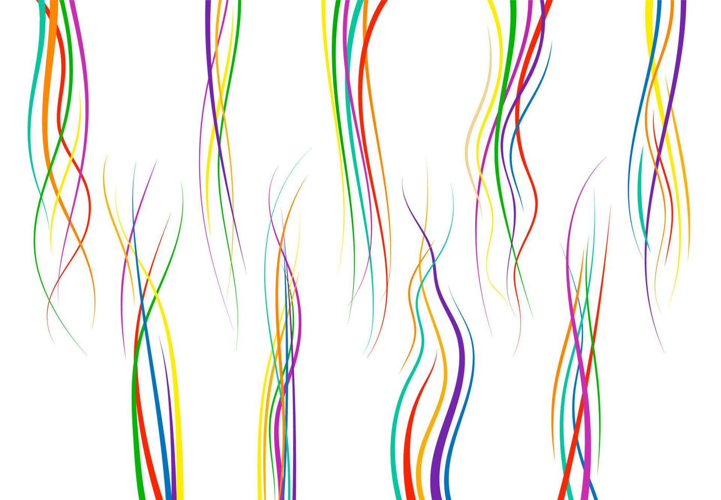 Set of abstract color curved lines. Wave design element. Vector illustration.