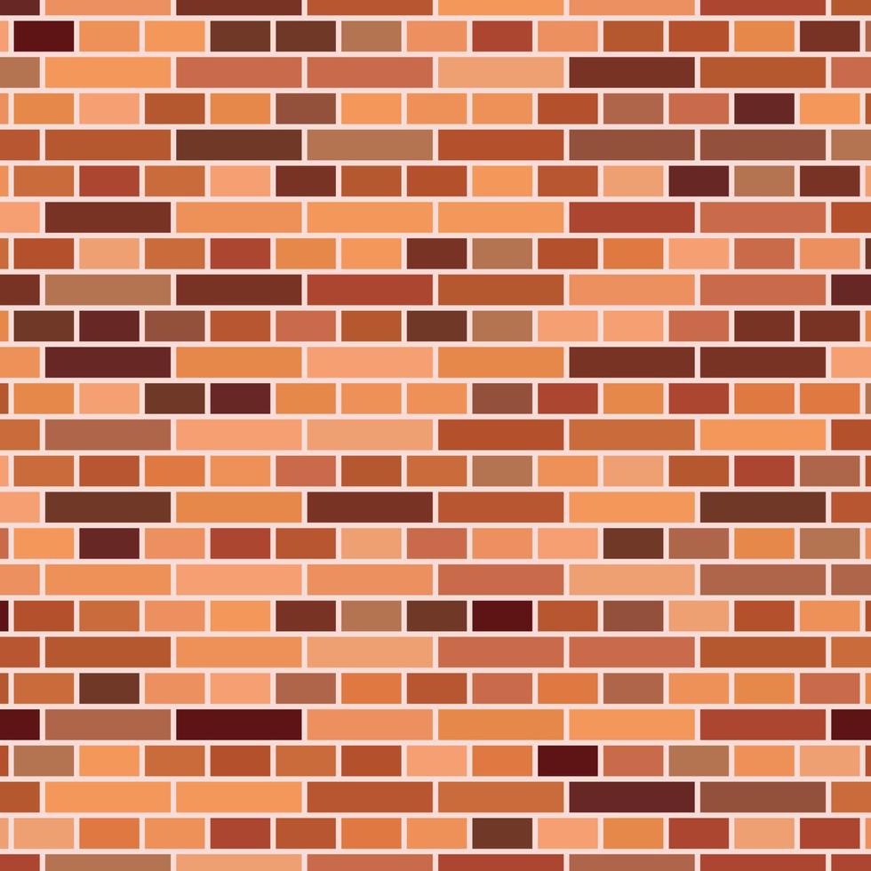 Red brick wall background. Vector illustration