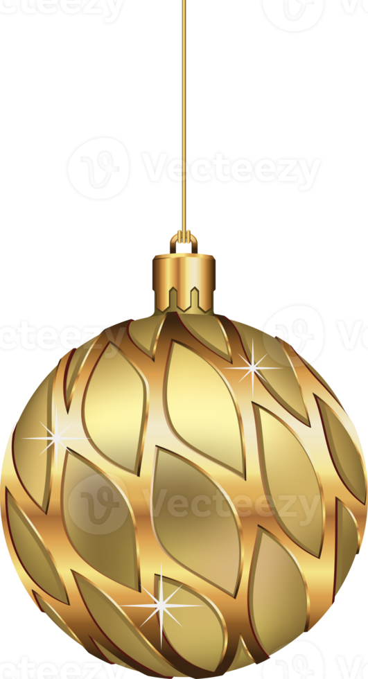 Christmas ball ornaments hanging on gold thread png