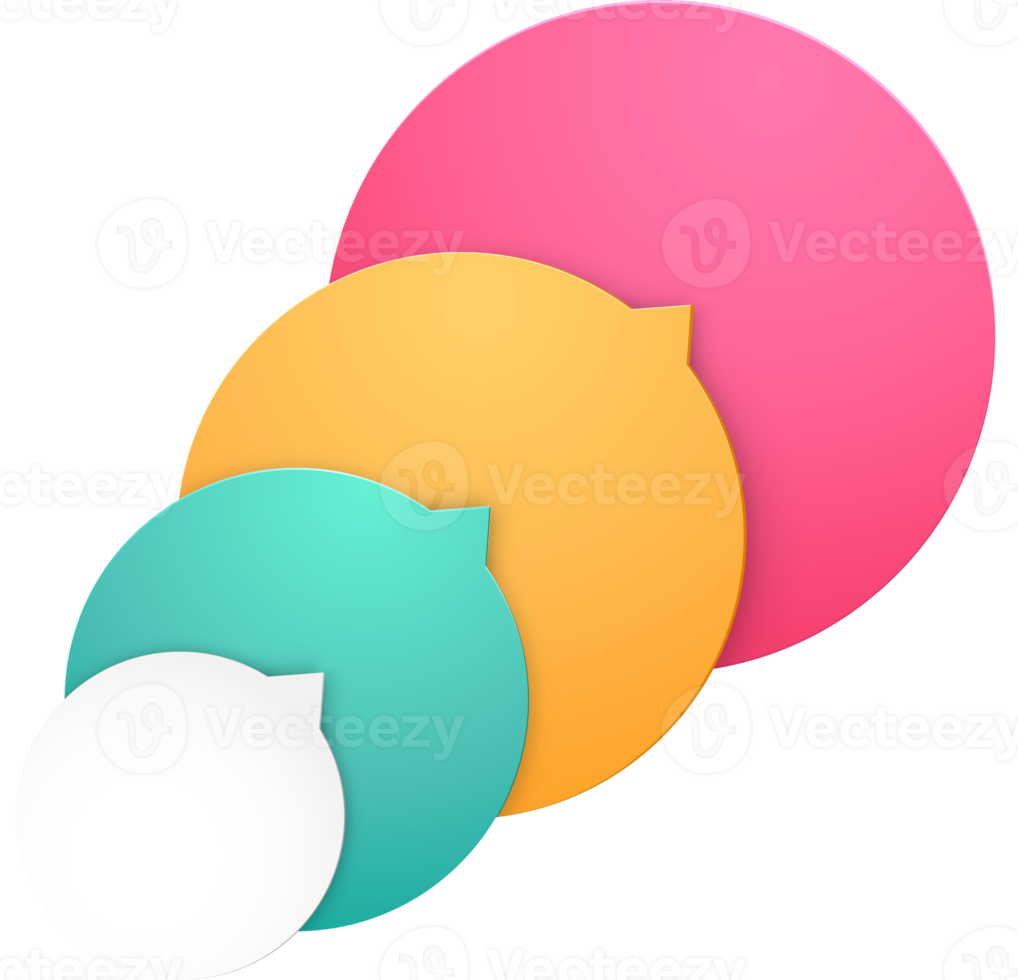 Abstract bubble speech color template png