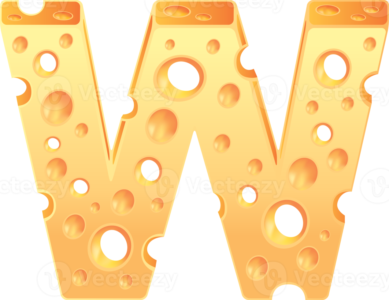 Cheese alphabet set typeface style png