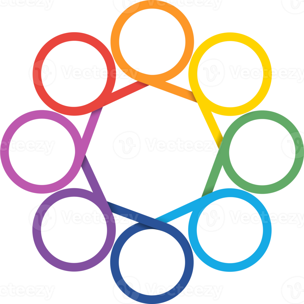 modèle de diagramme cercle couleur arc-en-ciel png