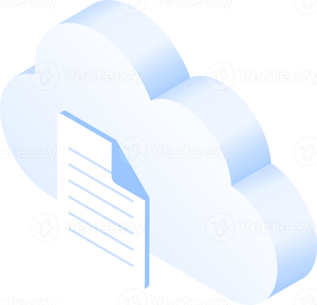 Cloud storage isometric png