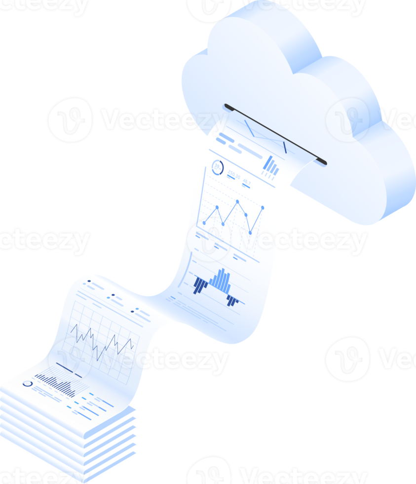 Cloud storage isometric png