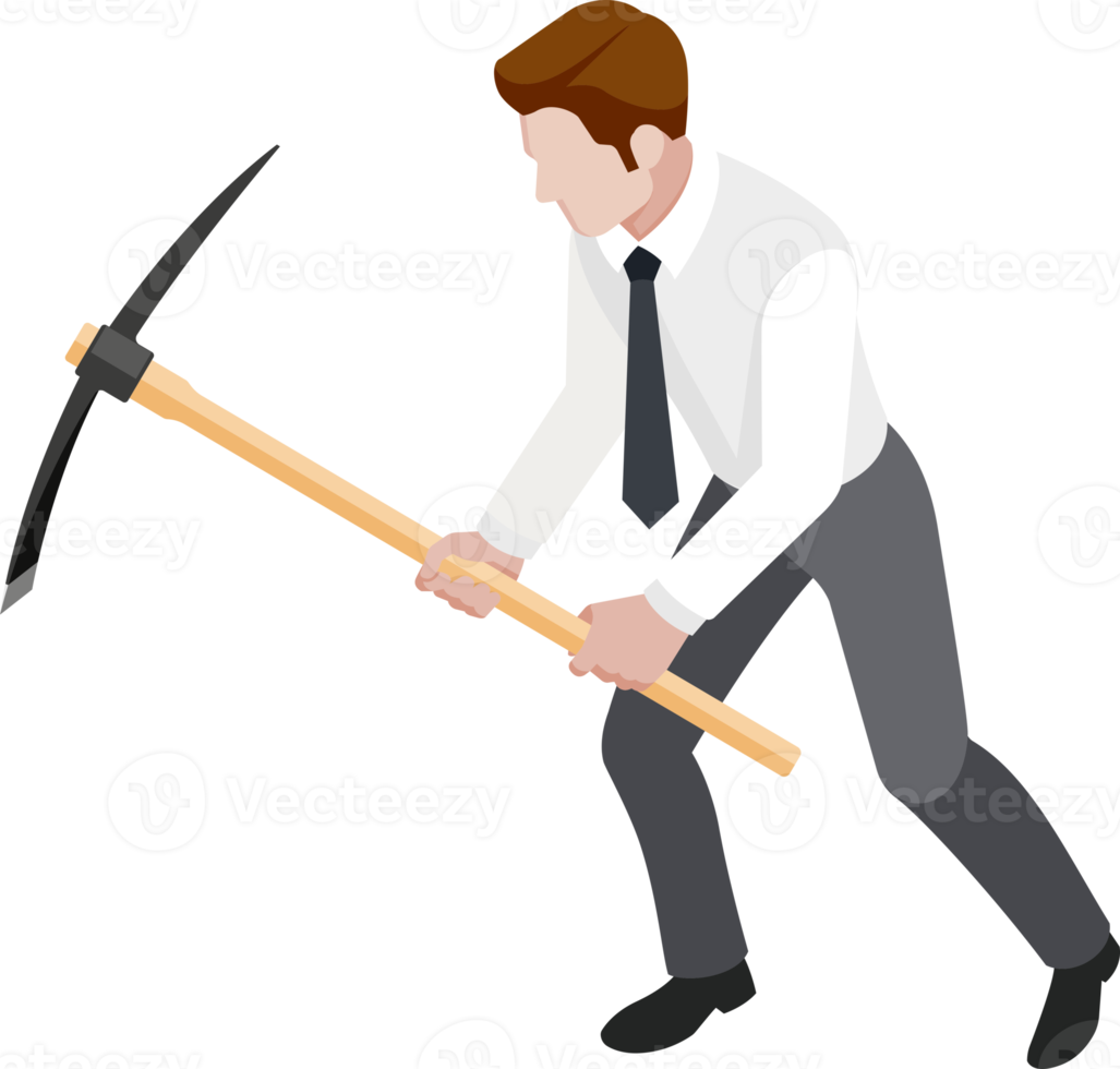 businessman digging hole png