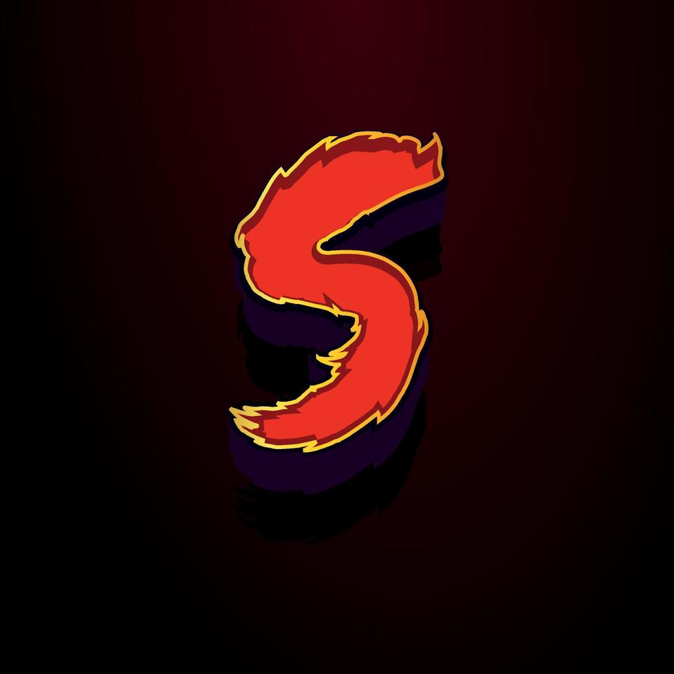 Horror style 3d illustration of letter s vector