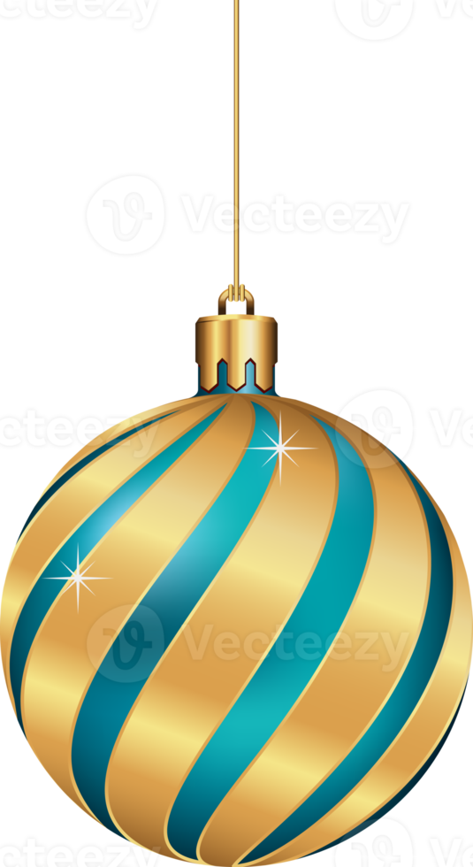 Natale palla ornamenti sospeso su oro filo png