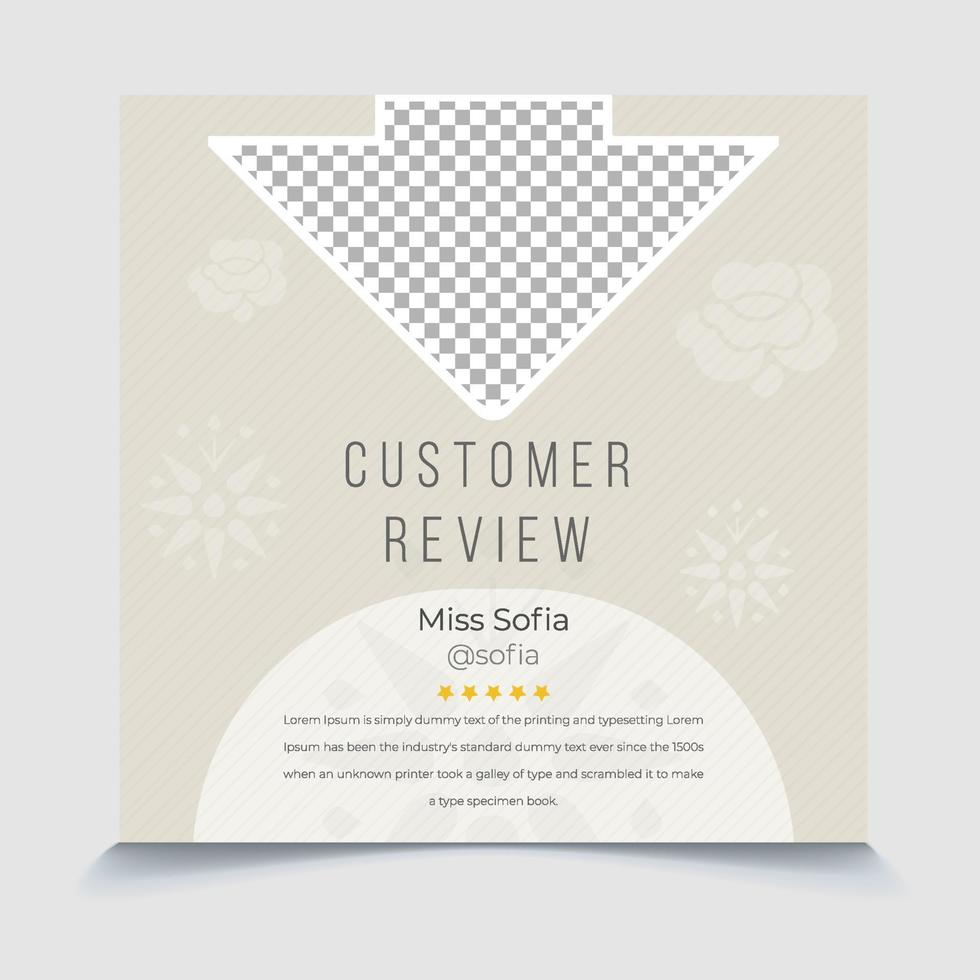 Happy Customer feedback review social media post template vector