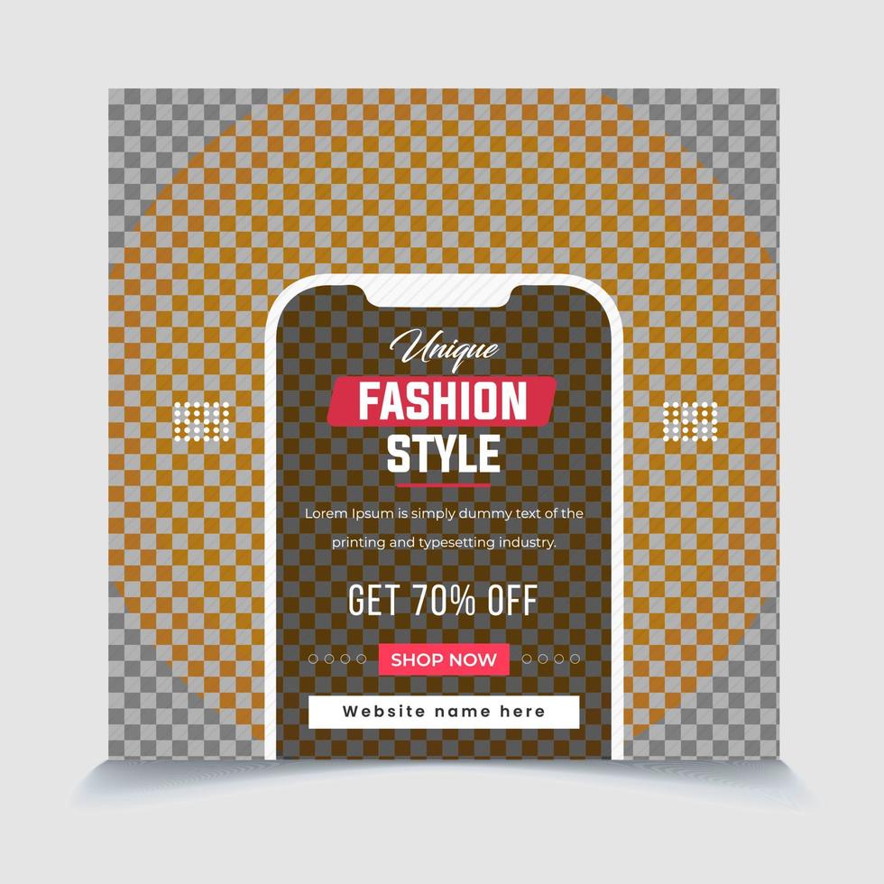 WebUnique Fashion style Mega sale offers promotional square social media post template eps vector file