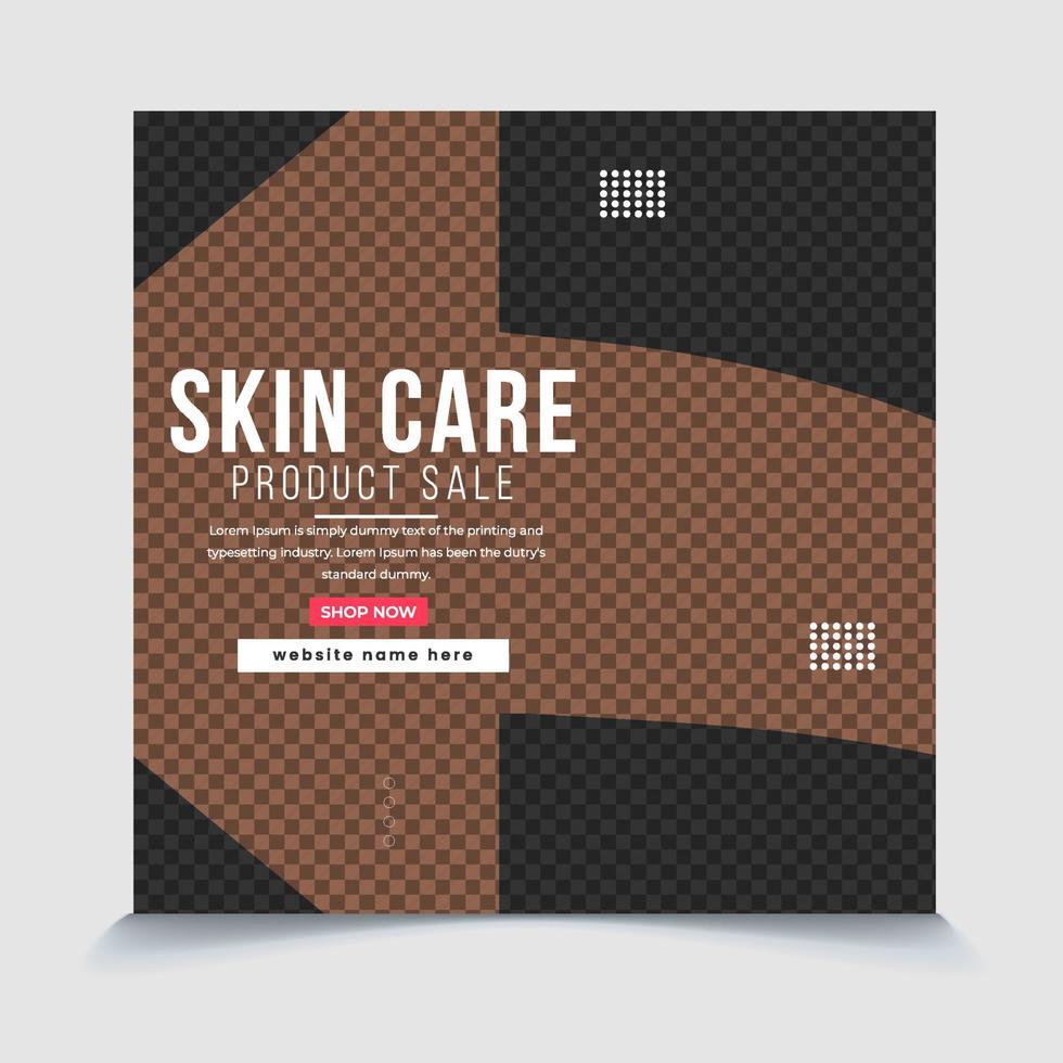 Women's skin care product sale offers square social media  post template eps vector file