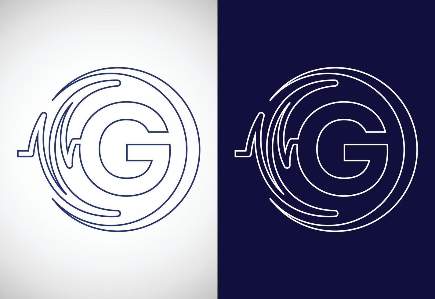 Initial G alphabet with health pulse. Line art heartbeat logo design. Logo for medical or health business vector