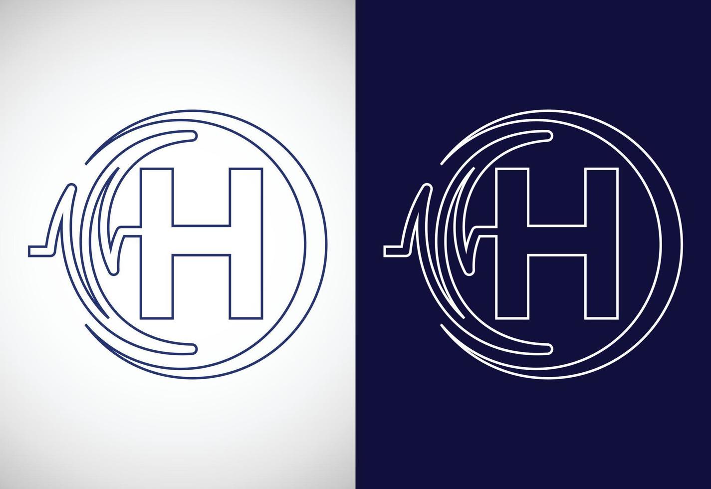 alfabeto h inicial con pulso de salud. diseño de logotipo de latido del corazón de arte lineal. logotipo para negocios médicos o de salud vector