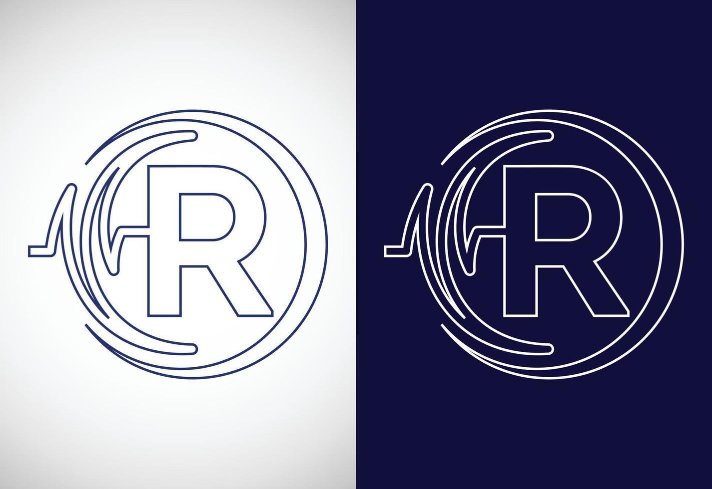 alfabeto inicial r con pulso de salud. diseño de logotipo de latido del corazón de arte lineal. logotipo para negocios médicos o de salud vector