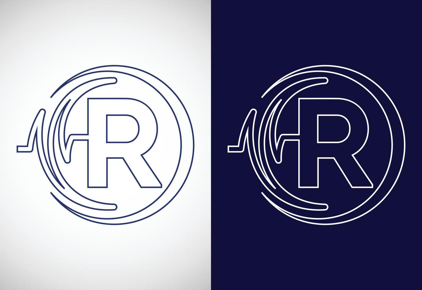 Initial R alphabet with health pulse. Line art heartbeat logo design. Logo for medical or health business vector