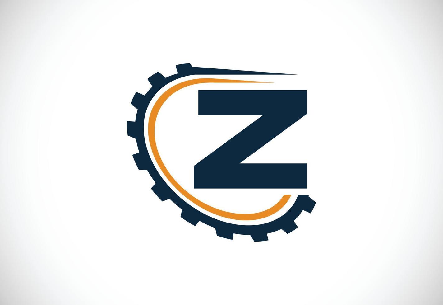 Initial Z alphabet with a gear. Gear engineer logo design. Logo for automotive, mechanical, technology, setting, repair business, and company identity vector