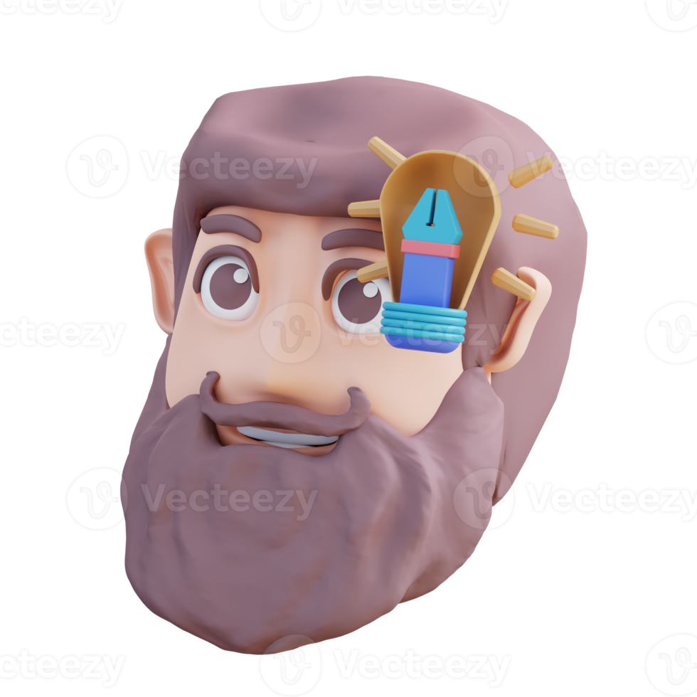 3D illustration character can idea png