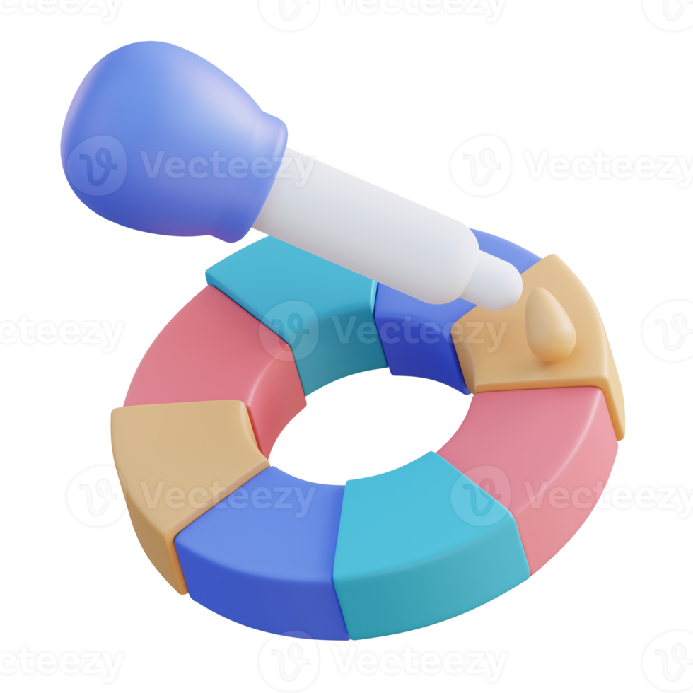 palette de couleurs de gouttes pour les yeux et de cercle d'illustration 3d png