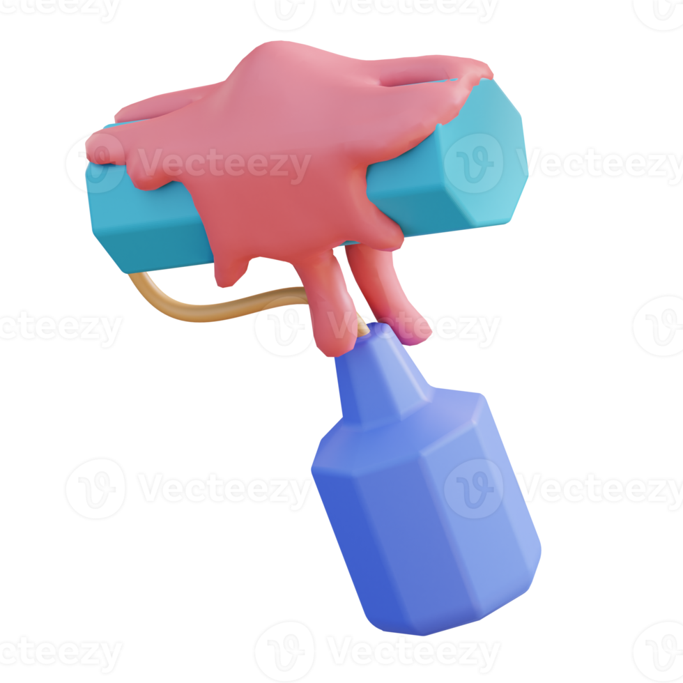 3D illustration of a paint roller png